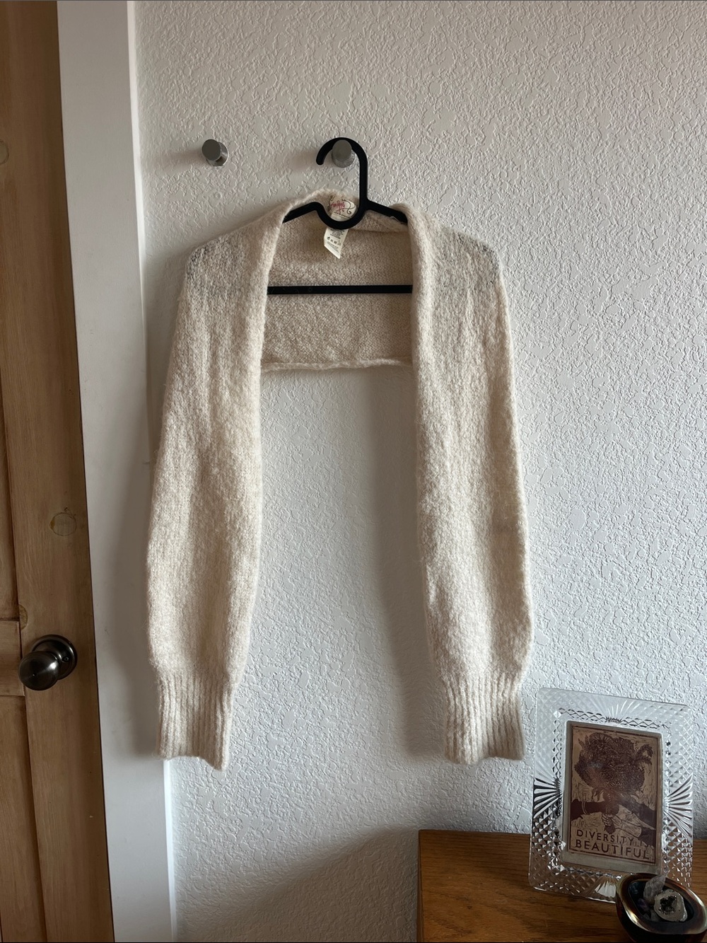 Free People Ivory Open-Front Bolero Shrug